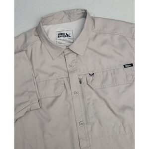 Eddie Bauer Mens Short Sleeve Woven Tech Shirt L Gray